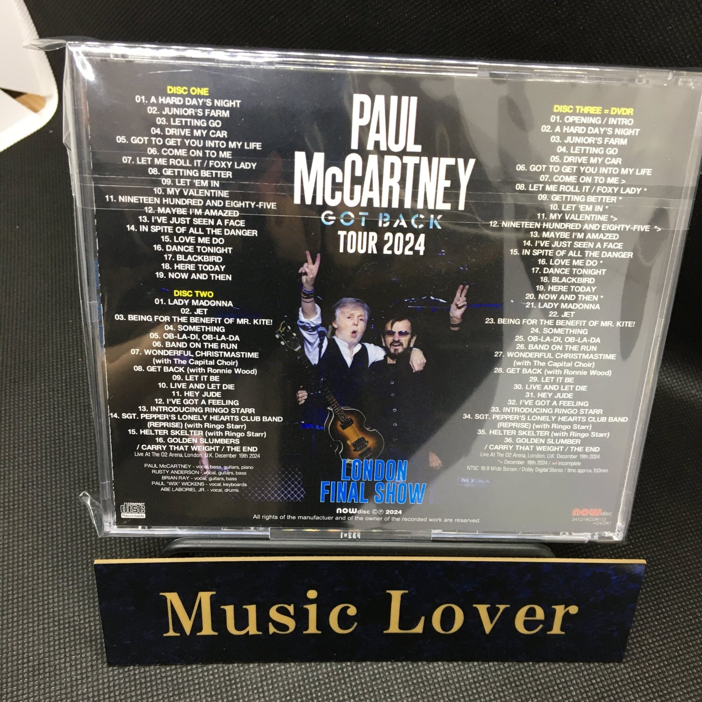 PAUL McCARTNEY / GOT BACK TOUR 2024 LONDON FINAL SHOW (2CDR+1DVDR)