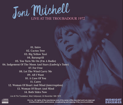 JONI MITCHELL / LIVE AT THE TROUBADOUR 1972 (1CDR)