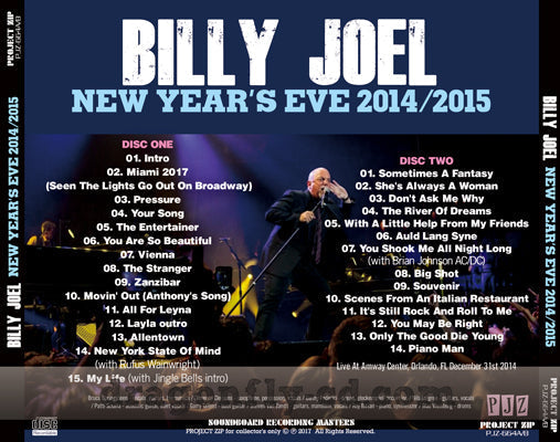 BILLY JOEL / NEW YEAR'S EVE 2014 TO 2015 Soundboard (2CDR)