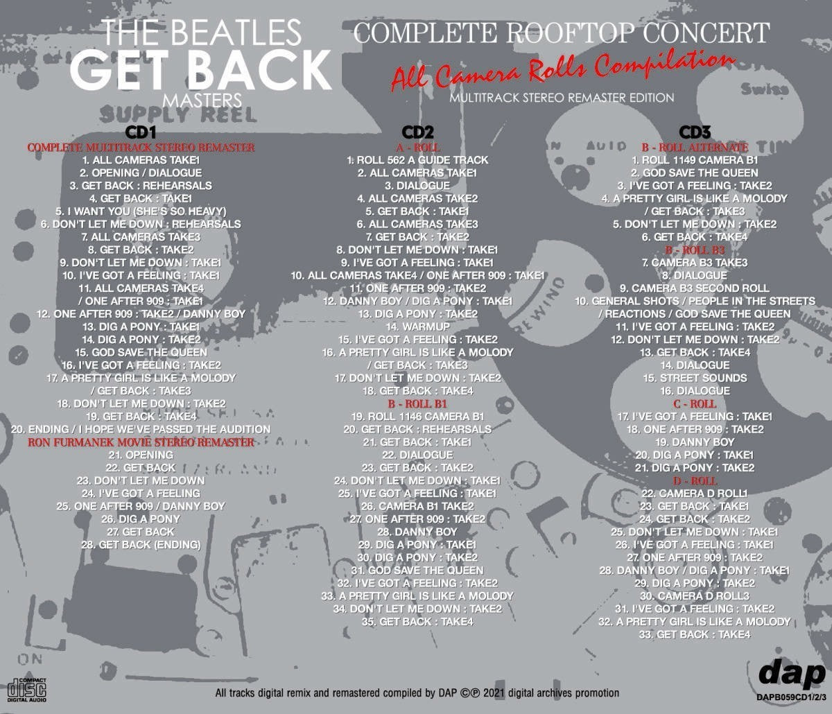 THE BEATLES LET IT BE THE LAST SESSIONS �• GET BACK SESSIONS & ROOFTOP CONCERT COMPLETE 10 SET �y21CD�z