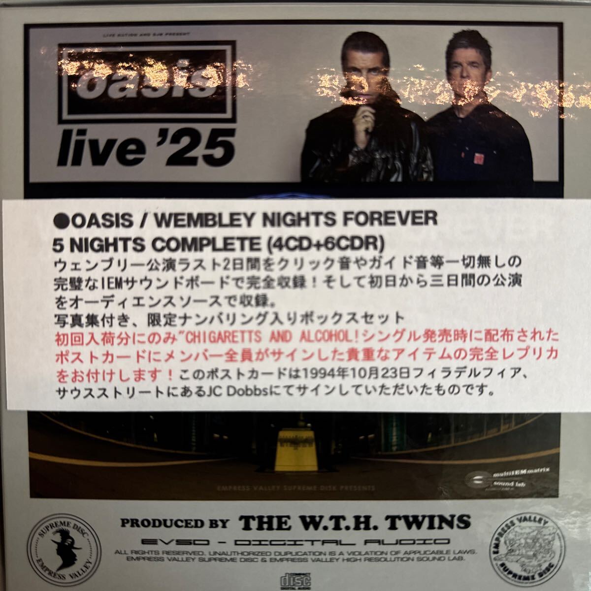 OASIS / WEMBLEY NIGHTS FOREVER Limited Version (4CD+BONUS BOX) Empress Valley IEM SOUNDBOARD