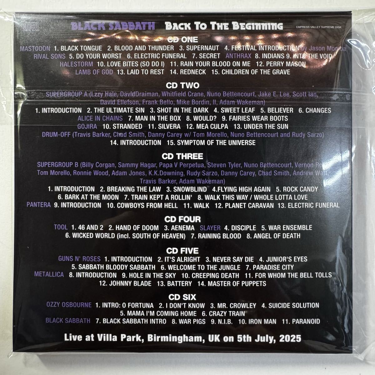 BLACK SABBATH AND FREINDS / BACK TO THE BEGINNING (6CD) Empress Valley New