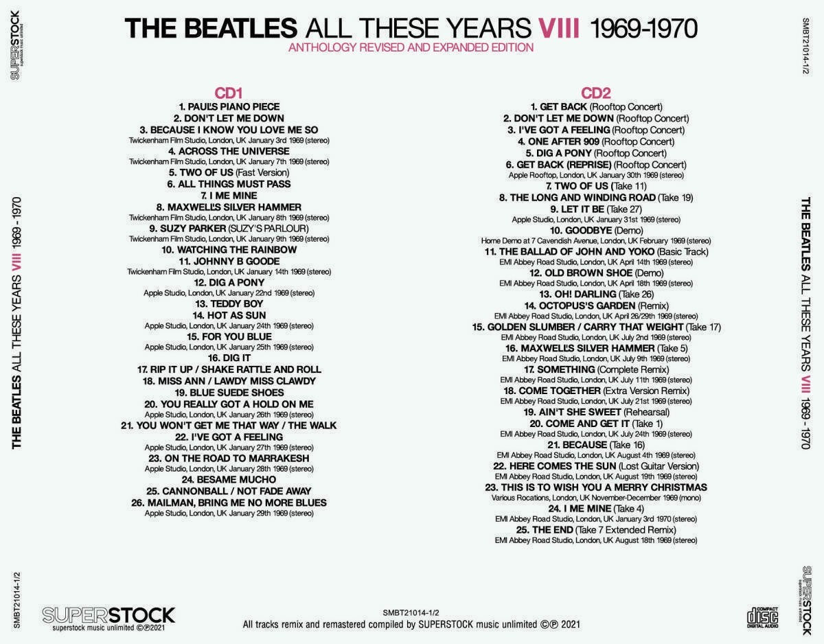 THE BEATLES / ALL THESE YEARS 1-8 Set ANTHOLOGY REVISED AND EXPANDED EDITION (16CD)