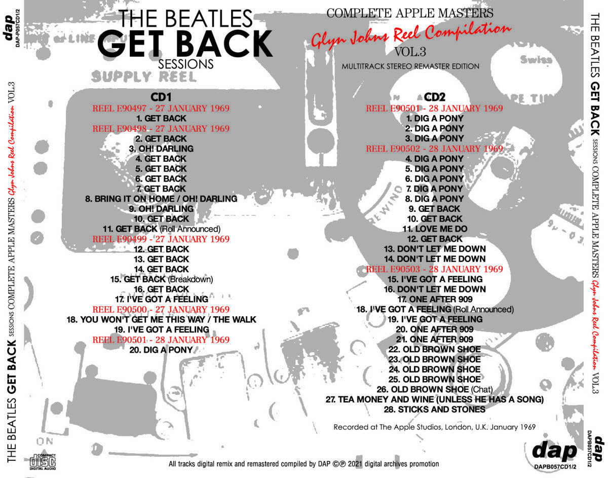 THE BEATLES / GET BACK SESSIONS ESSENTIAL TWICKENHAM & COMPLETE APPLE MASTERS (16CD) Special slipcase limited version