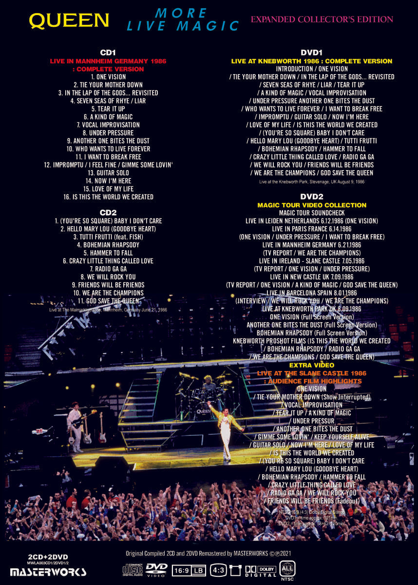 QUEEN / MORE LIVE MAGIC & ANOTHER LIVE MAGIC (4CD+4DVD)