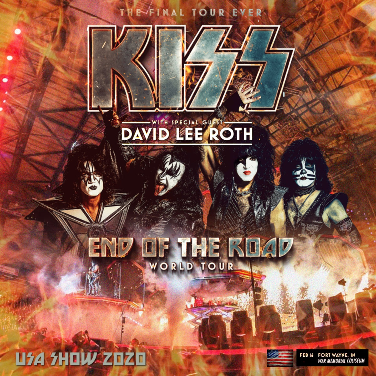 KISS / End of the Road World Tour 2020 Allen County War Memorial Coliseum (2CDR)
