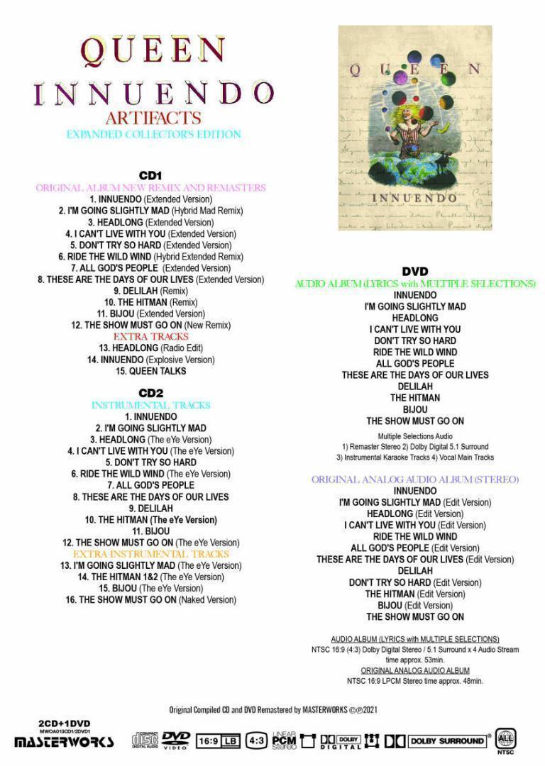 QUEEN / INNUENDO ARTIFACTS �• EXTRACTS EXPANDED COLLECTOR'S EDITION (4CD+3DVD)