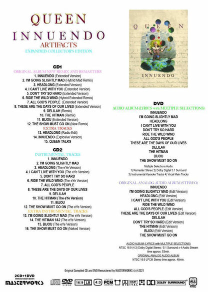 QUEEN / INNUENDO ARTIFACTS �• EXTRACTS EXPANDED COLLECTOR'S EDITION (4CD+3DVD)