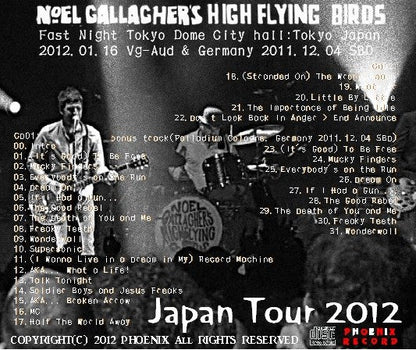 Noel Gallagher's High Flying Birds / Japan Tour 2012 Fast Night Tokyo Dome City hall (2CDR)